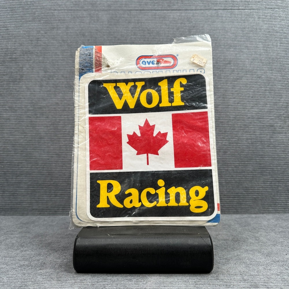 Vintage Wolf Racing Canada Decal Sticker Canadian Flag AVE Mexico New Old Stock